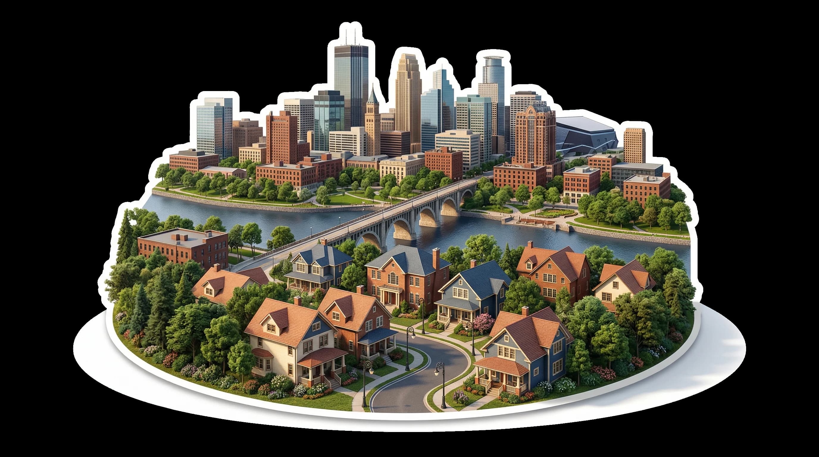 Minneapolis, MN isometric illustration