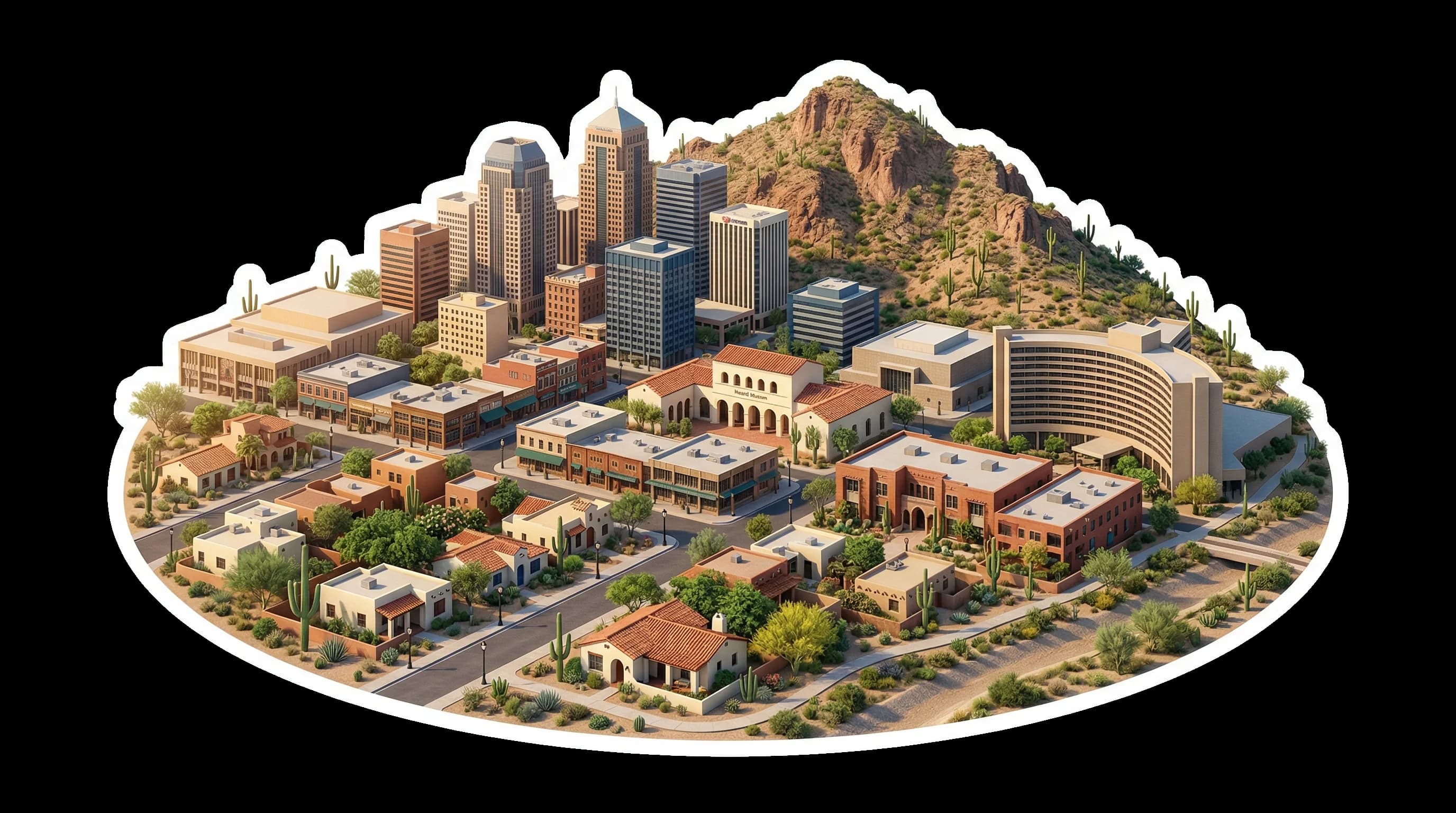 Phoenix, AZ isometric illustration