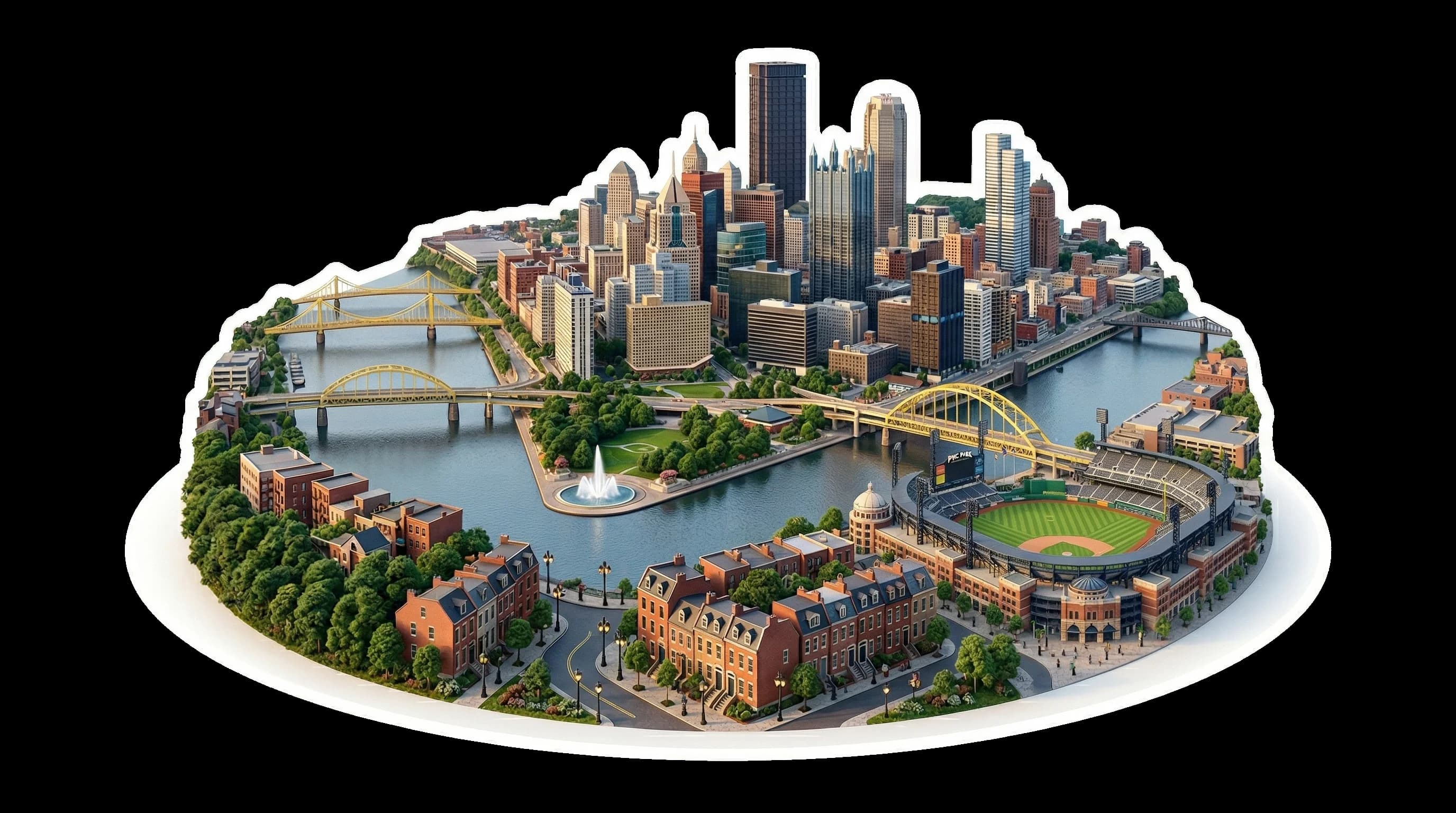 Pittsburgh, PA isometric illustration