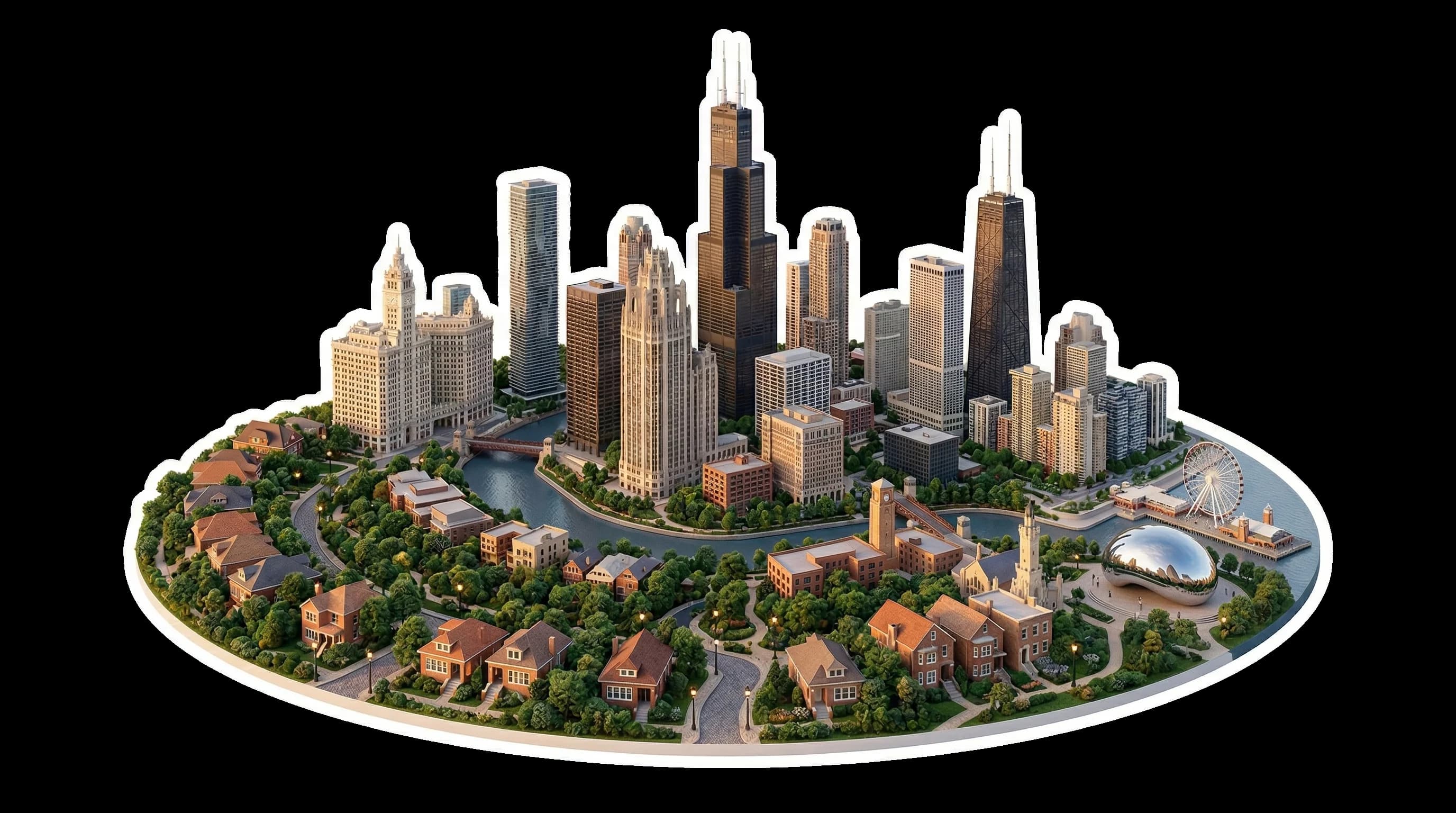 Chicago, IL isometric illustration