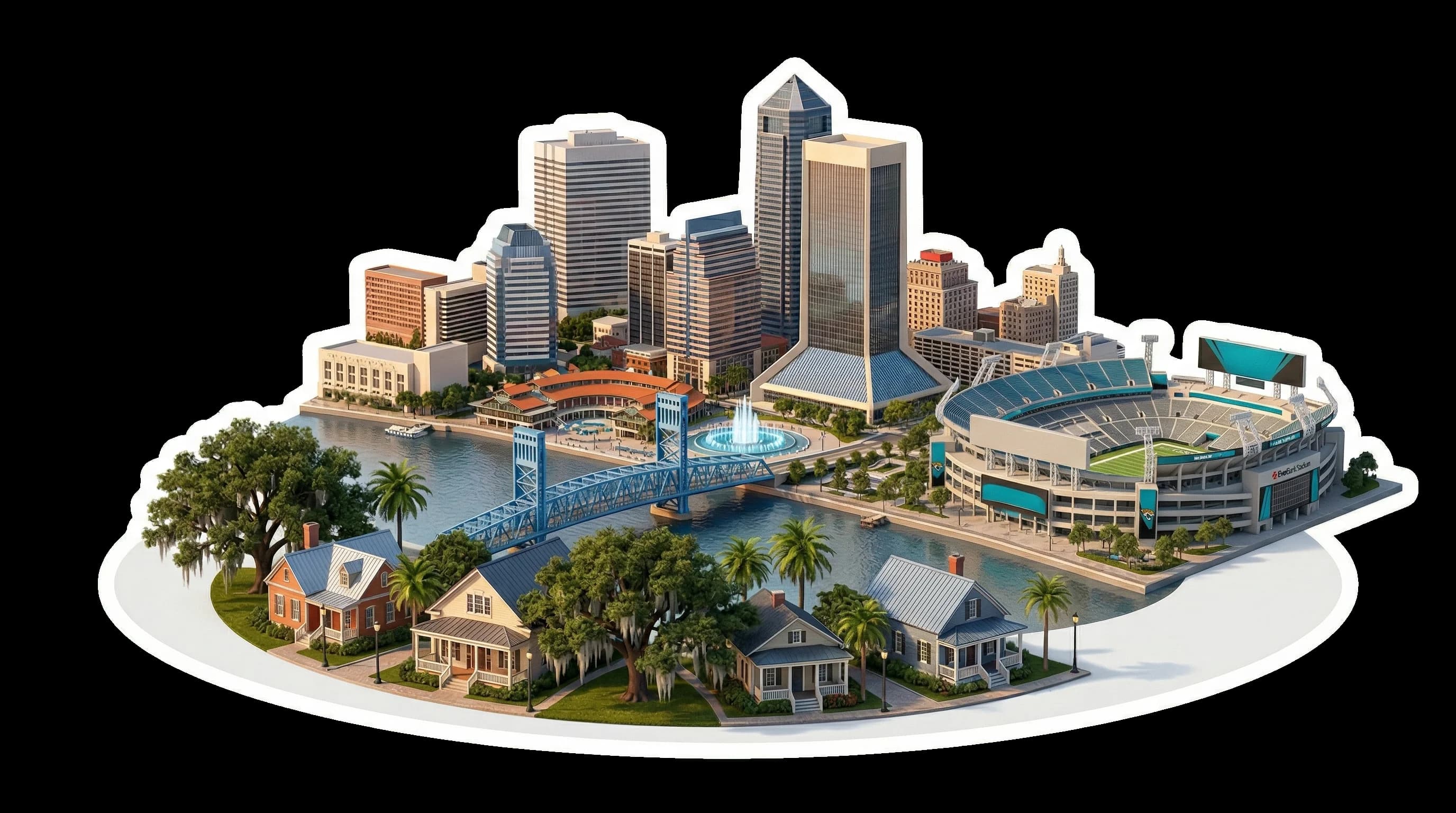 Jacksonville, FL isometric illustration
