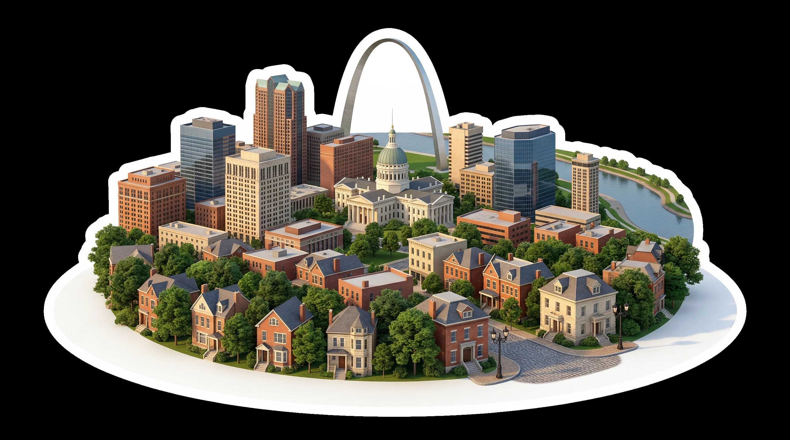 Saint Louis, MO isometric illustration
